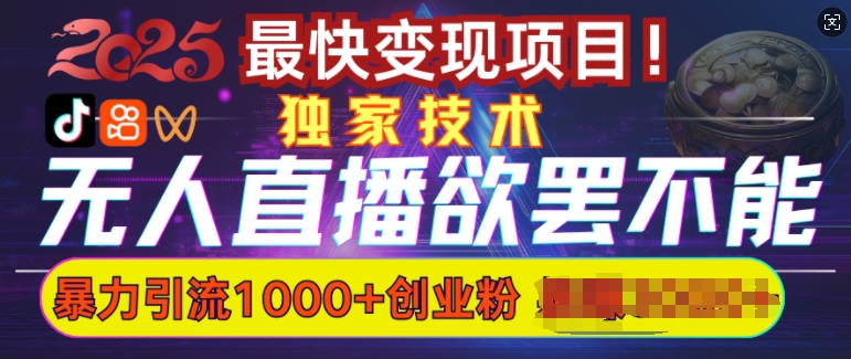 欲罢不能的无人直播引流，超暴力日引流1000+高质量精准创业粉-E网资源