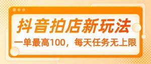 抖音拍店新玩法，一单最高100，每天任务无上限-E网资源