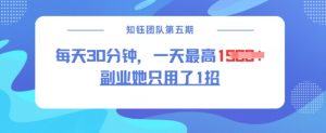 副业她只用了1招，每天30分钟，无脑二创，一天最高1.5k-E网资源