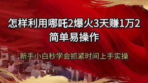 怎样利用哪吒2爆火3天赚1万2简单易操作新手小白秒学会抓紧时间上手实操-E网资源
