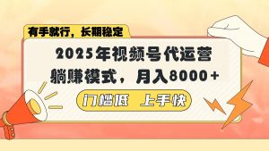 视频号带货代运营，躺赚模式，小白单月轻松变现8000+-E网资源