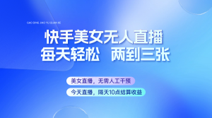 快手美女无人直播，每天最少一到两张，全程托管无需人工干涉-E网资源