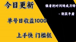 上手一天1000打底，正规项目，懒人勿扰-E网资源