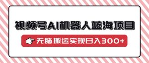 视频号AI机器人蓝海项目，操作简单适合0基础小白，无脑搬运实现日入300+-E网资源