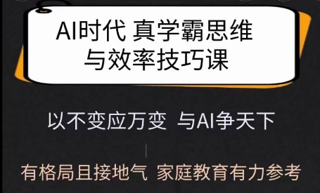 Ai时代真学霸思维与学习方法课，有格局且接地气，家庭教育有力参考-E网资源