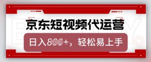 京东带货代运营，2025年翻身项目，只需上传视频，单月稳定变现8k【揭秘】-E网资源