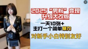 2025男粉变现全新玩法升级，日入上千简简单单，小白可轻松上手-E网资源