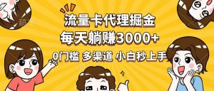 流量卡代理掘金，0门槛，每天躺赚3000+，多种推广渠道，新手小白轻松上手-E网资源