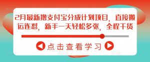 2月最新撸支付宝分成计划项目，直接搬运连怼，新手一天轻松多张，全程干货-E网资源