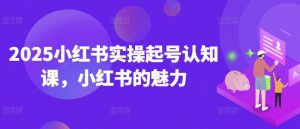 2025小红书实操起号认知课,小红书的魅力-E网资源