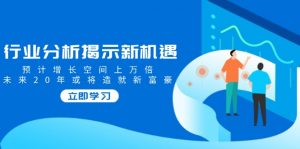 行业分析揭示新机遇，预计增长空间上万倍，未来20年或将造就新富豪-E网资源