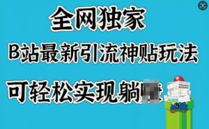 全网独家，B站最新引流神贴玩法，可轻松实现躺Z-E网资源