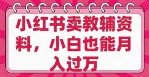 小红书卖教辅资料，0 成本，纯利润，售后成本极低，小白也能月入过W-E网资源