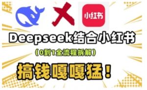 deepseek+小红书打造流量生产线实操课，0到1全流程拆解，搞钱嘎嘎猛-E网资源