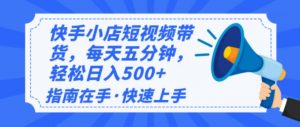 2025最新快手小店运营，单日变现500+  新手小白轻松上手！-E网资源