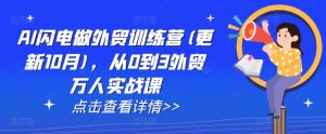 AI闪电做外贸训练营(更新25年2月),从0到3外贸万人实战课-E网资源