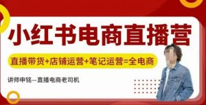小红书电商直播训练营，直播带货+店铺运营+笔记运营-E网资源