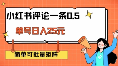 小红书评论一条0.5元 单账号一天可得25元 可矩阵操作 简单无脑靠谱【揭秘】-E网资源