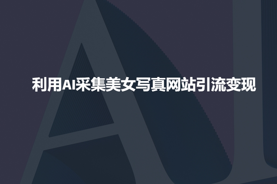 利用AI采集美女写真网站引流变现，引流嘎嘎的-E网资源
