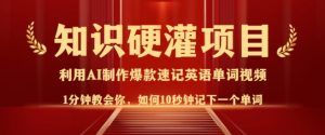 知识硬灌，10秒钟让你记住一个单词，3分钟一个视频，日入多张不是梦-E网资源