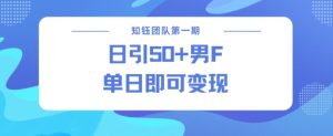 男粉引流新方法不违规，当日即可变现-E网资源