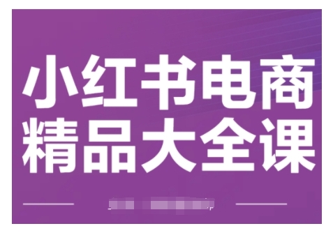 小红书电商精品大全课，快速掌握小红书运营技巧，实现精准引流与爆单目标，轻松玩转小红书电商(更新2月)-E网资源