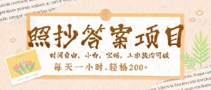 照抄答案，一个问题薅多遍，就有收益，每天一小时，轻松200＋-E网资源