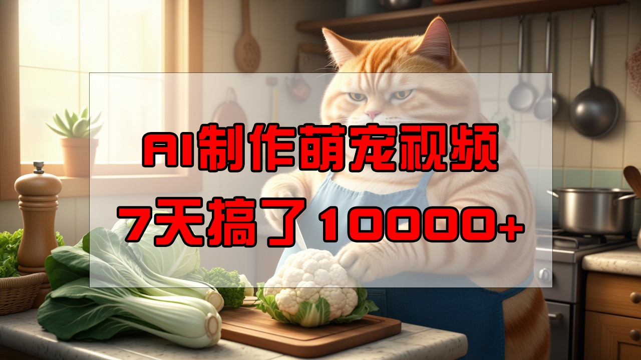 靠AI制作萌宠视频，7天搞了1万+，操作简单门槛低，有手机就行-E网资源