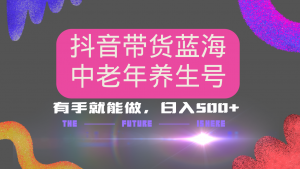抖音带货冷门赛道，用AI做中老年养生号，可矩阵放大，小白也能月入30000+-E网资源