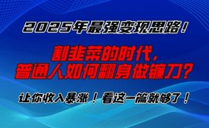 2025年最强变现思路，割韭菜的时代， 普通人如何翻身做镰刀？【揭秘】-E网资源