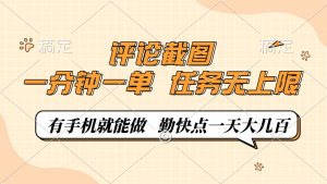 评论截图，一分钟一单，有手机就能做，任务无上限，轻松一天大几百-E网资源
