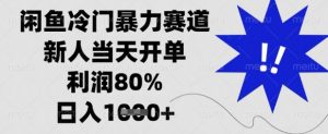 闲鱼冷门暴力赛道，新人当天开单，利润80%，日入数张【揭秘】-E网资源