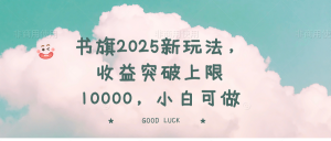 书旗2025新玩法，收益突破上限10000，小白可做-E网资源