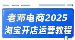 2025淘宝开店运营教程直通车，直通车，万相无界，网店注册经营推广培训视频课程-E网资源