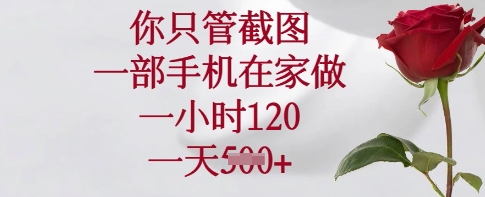 你只管截图，一部手机在家做，一小时120.一天5张【揭秘】-E网资源