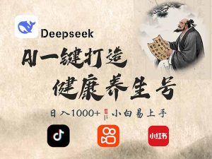 DeepSeek做养生号，一条作品涨粉2万+，轻松日入300+-E网资源