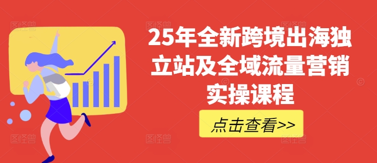 25年全新跨境出海独立站及全域流量营销实操课程，跨境电商独立站TIKTOK全域营销普货特货玩法大全-E网资源