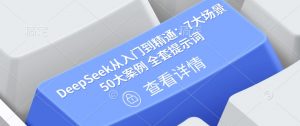 DeepSeek从入门到精通：7大场景 50大案例 全套提示词【文档】-E网资源