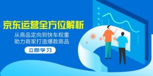 2025京东运营全方位解析：从商品定向到快车权重，助力商家打造爆款商品-E网资源