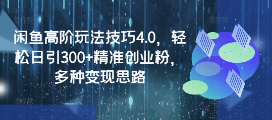 闲鱼高阶玩法技巧4.0，轻松日引300+精准创业粉，多种变现思路-E网资源