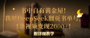 书中自有黄金屋！我用DeepSeek翻页书单号，1条视频变现多张！附详细教学-E网资源