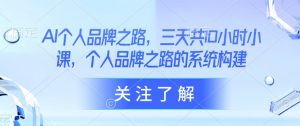 AI个人品牌之路，​三天共10小时小课，个人品牌之路的系统构建-E网资源