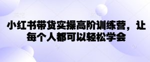 小红书带货实操高阶训练营，让每个人都可以轻松学会-E网资源