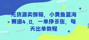 无货源卖蜂箱，小黄鱼蓝海赛道4.0，一单挣多张，每天出单教程-E网资源