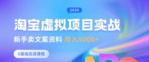 淘宝虚拟项目垂直玩法，新手卖文案资料，月入5k+-E网资源