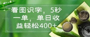 看图识字，5秒一单，单日收益轻松400+-E网资源