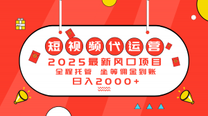 2025最新风口项目：短视频代运营日入2000＋-E网资源