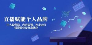直播赋能个人品牌：IP人设塑造、内容策划、连麦运营、带货转化及复盘优化-E网资源