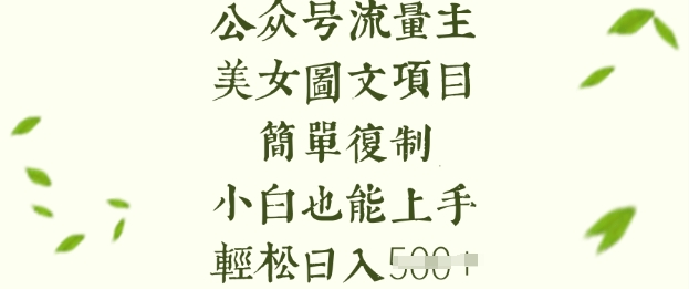 流量主长期收益项目，美女图片简单复制，小白也能上手，轻松日入5张-E网资源
