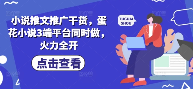小说推文推广干货，蛋花小说3端平台同时做，火力全开-E网资源